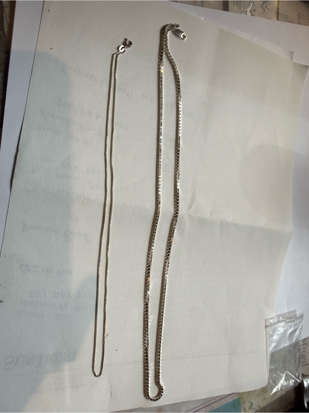 Sterling Silver Chain Necklace appropriate 18 and 20 in